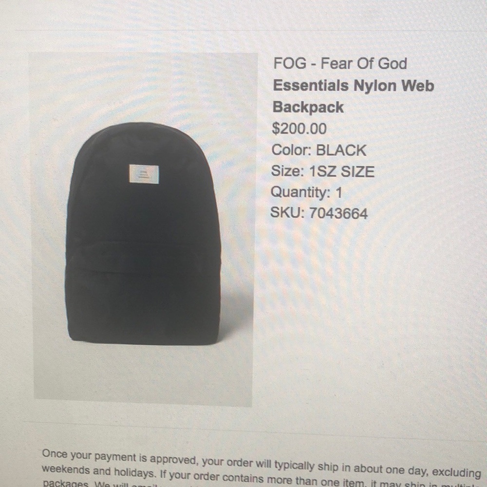 Fear of God Essentials x PACSUN Nylon Web Backpack